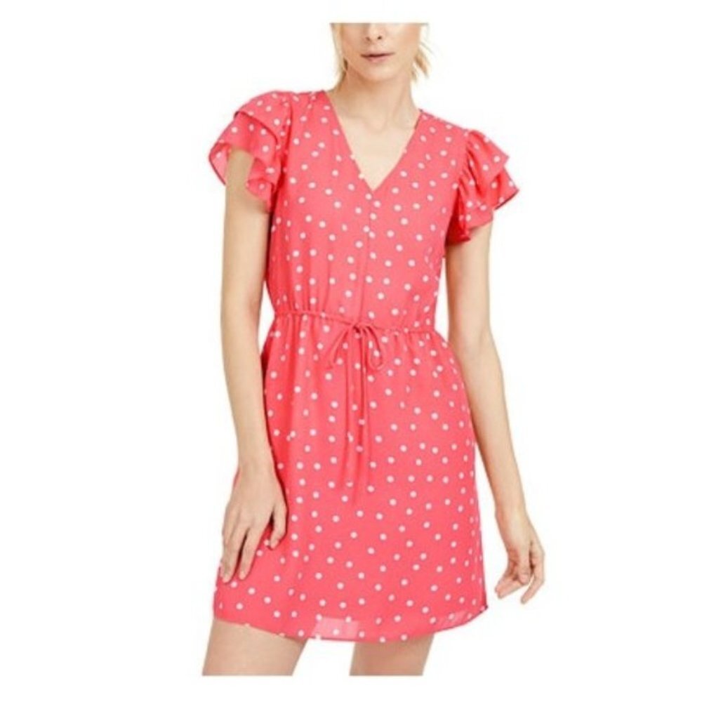 Maison Jules Printed Drawstring-Waist Dress